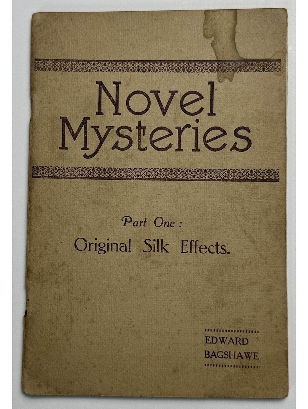 Novel Mysteries Bagshawe Magic Tricks Silk Illusions PB